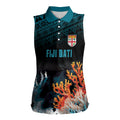 Fiji Bati Rugby Custom Viti Masi Women Sleeveless Polo Shirt Coral Motifs