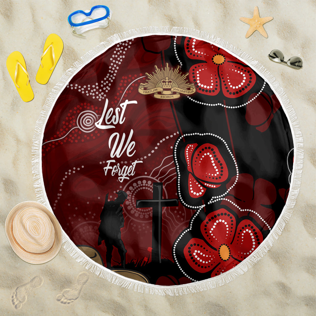 ANZAC Aboriginal Australia Beach Blanket For the Fallen