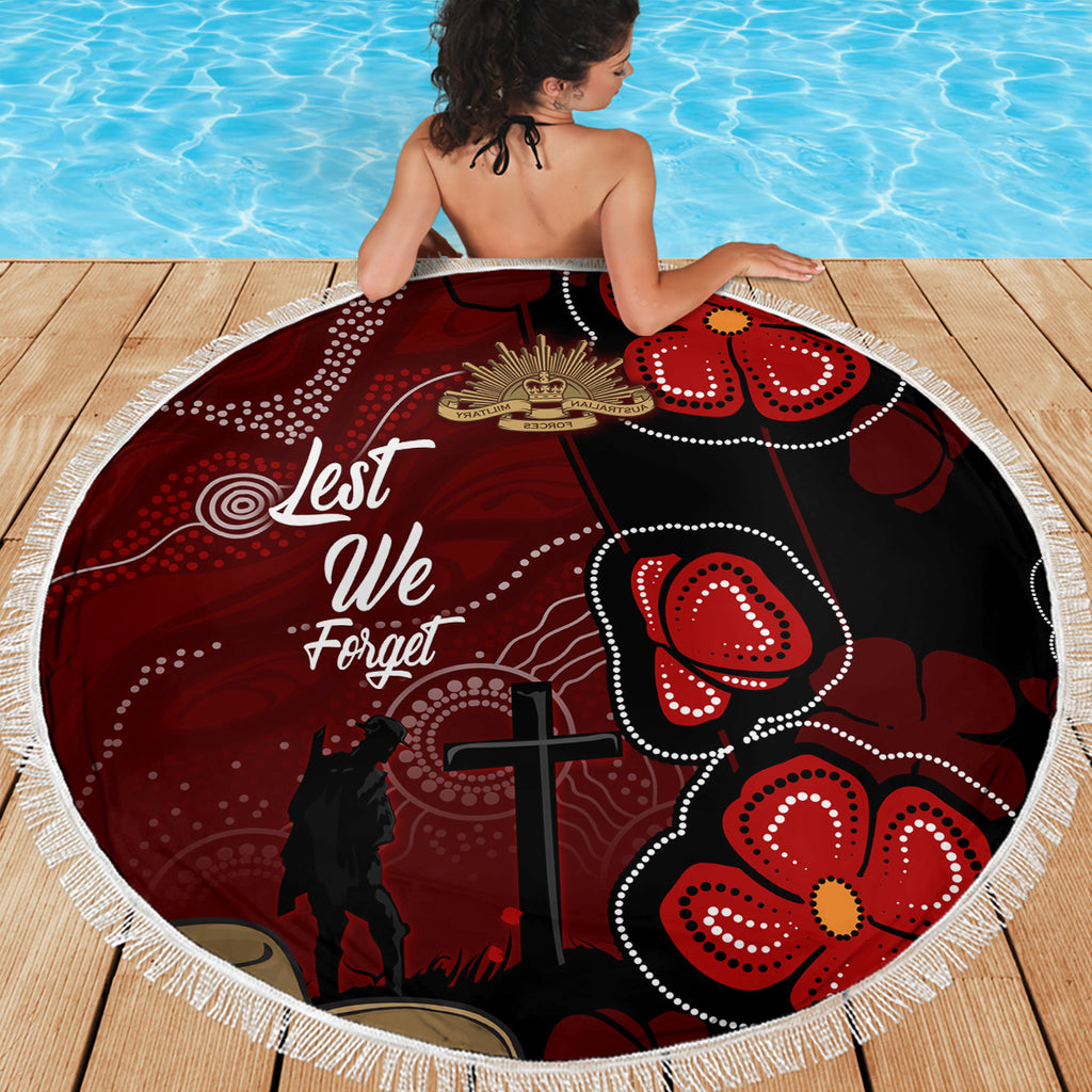 ANZAC Aboriginal Australia Beach Blanket For the Fallen