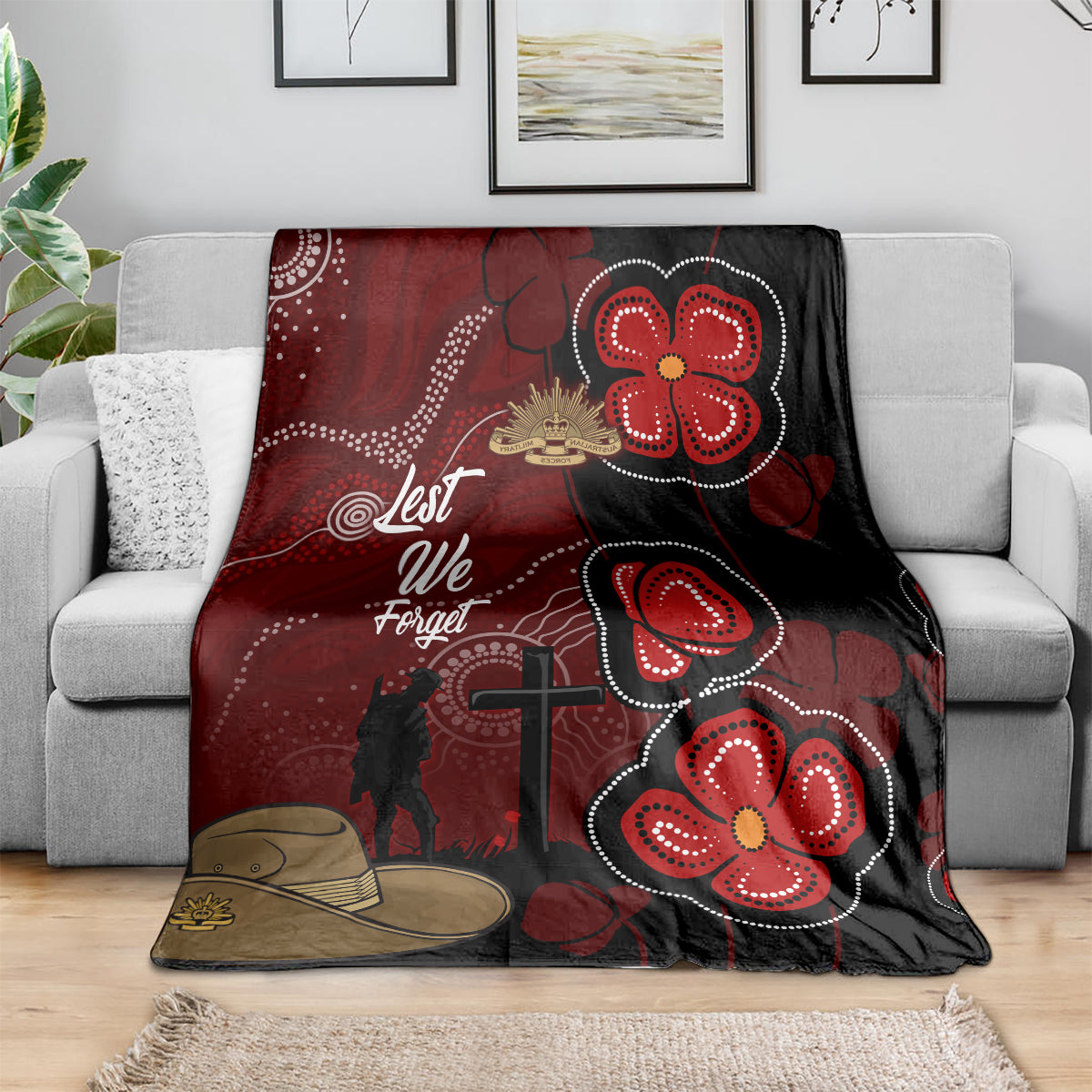 ANZAC Aboriginal Australia Blanket For the Fallen