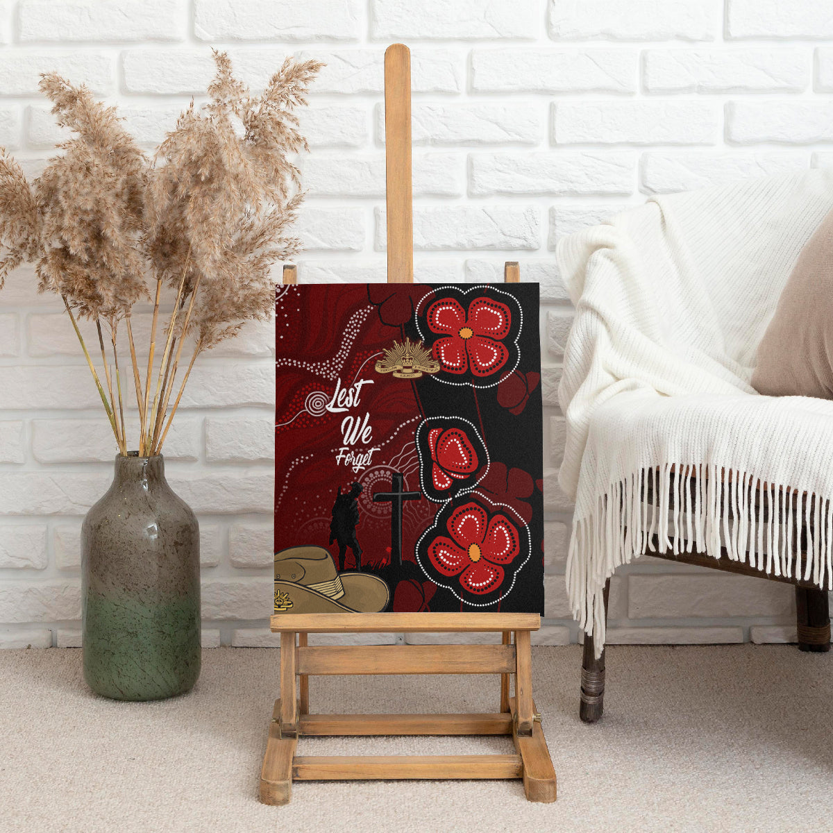 ANZAC Aboriginal Australia Canvas Wall Art For the Fallen