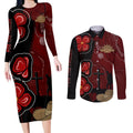 ANZAC Aboriginal Australia Couples Matching Long Sleeve Bodycon Dress and Long Sleeve Button Shirt For the Fallen