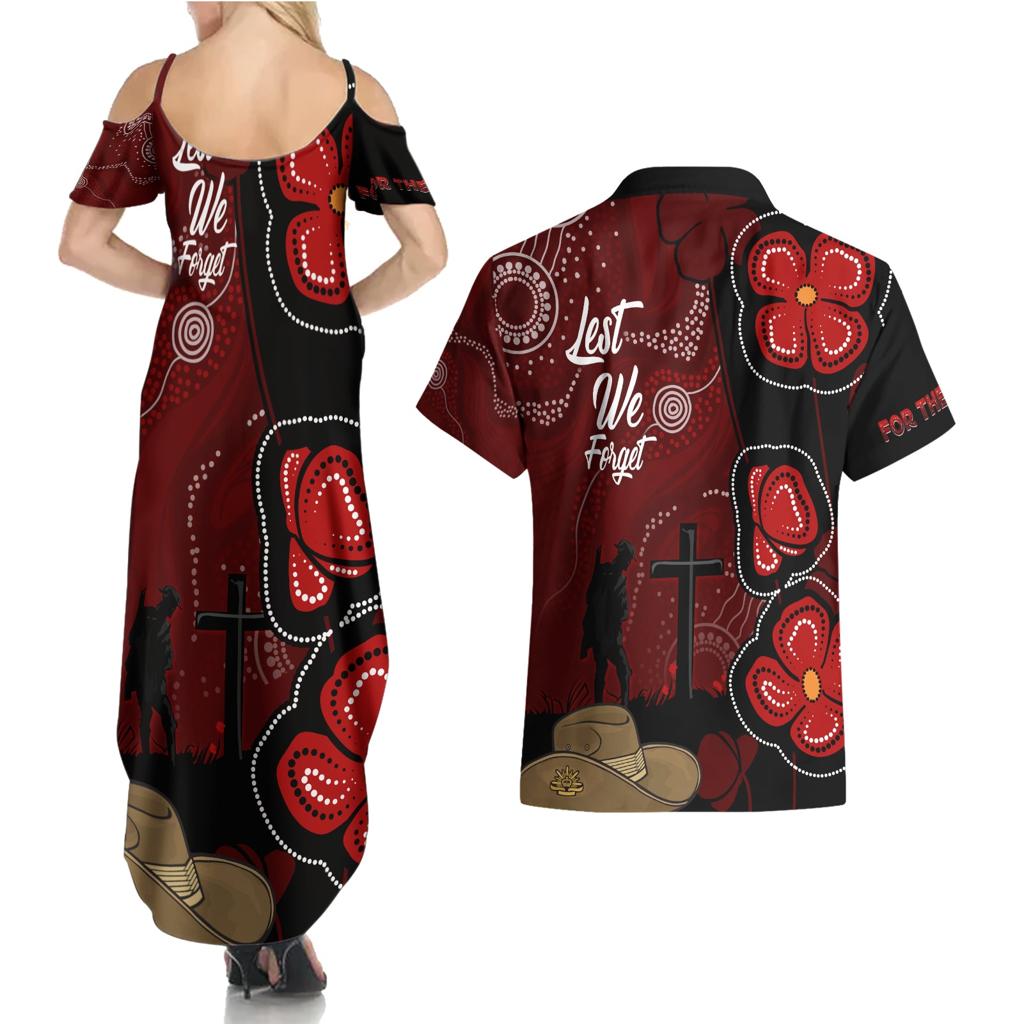 ANZAC Aboriginal Australia Couples Matching Summer Maxi Dress and Hawaiian Shirt For the Fallen