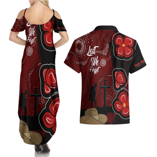 ANZAC Aboriginal Australia Couples Matching Summer Maxi Dress and Hawaiian Shirt For the Fallen