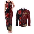 ANZAC Aboriginal Australia Couples Matching Tank Maxi Dress and Long Sleeve Button Shirt For the Fallen