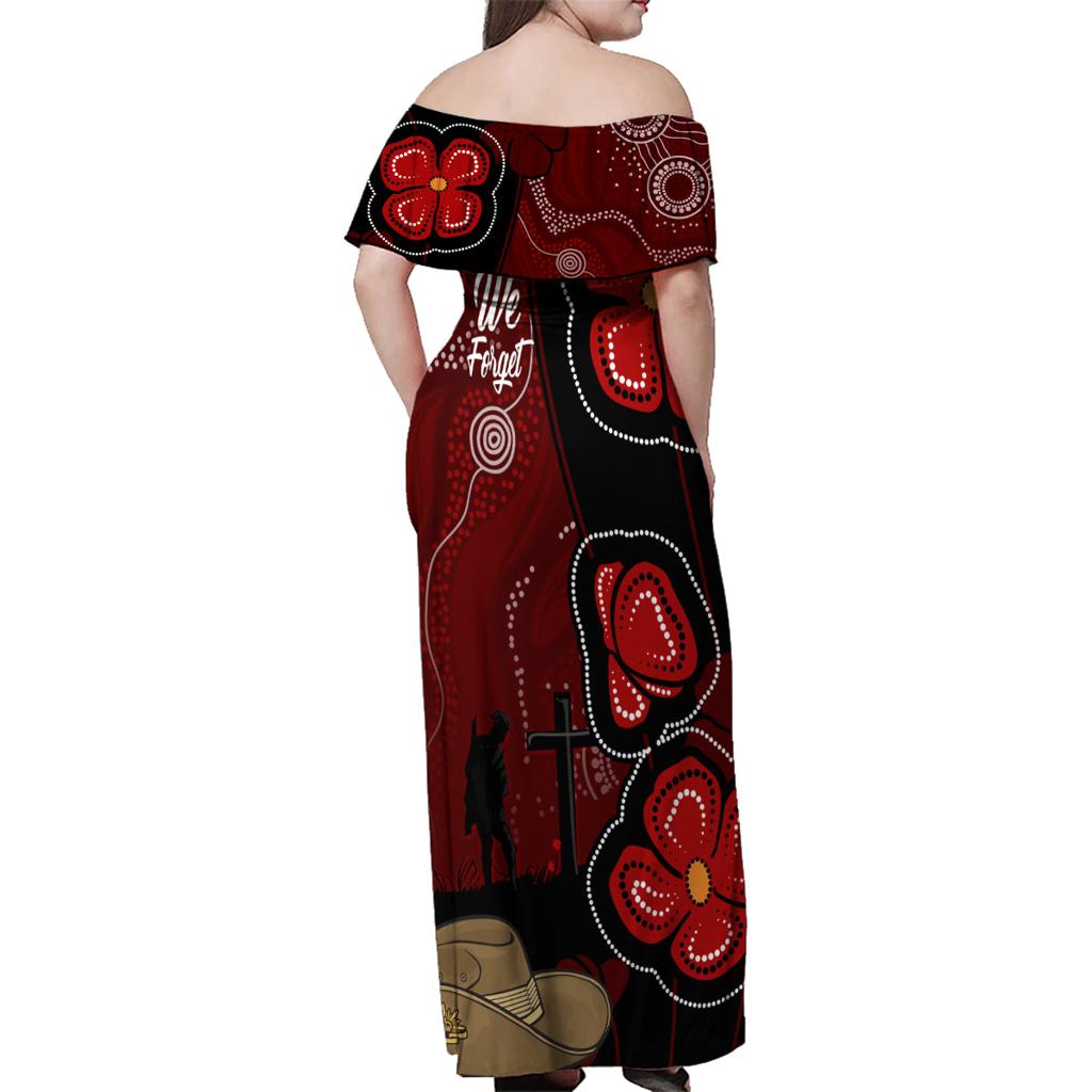 ANZAC Aboriginal Australia Family Matching Off Shoulder Maxi Dress and Hawaiian Shirt For the Fallen
