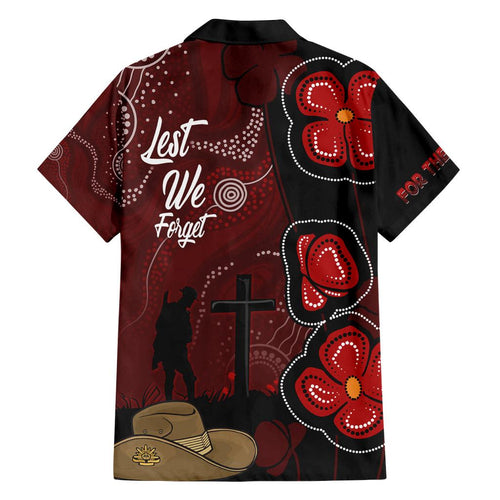 ANZAC Aboriginal Australia Family Matching Off Shoulder Short Dress and Hawaiian Shirt For the Fallen