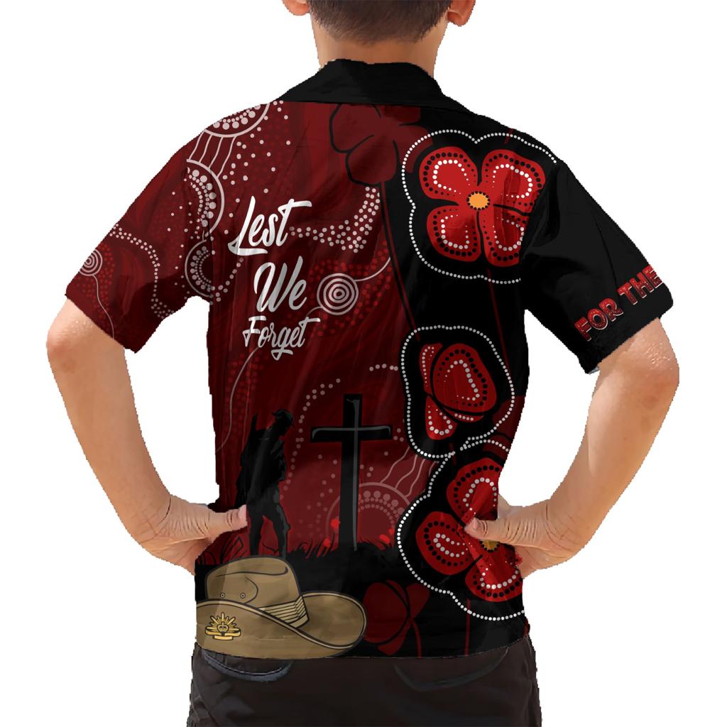 ANZAC Aboriginal Australia Family Matching Short Sleeve Bodycon Dress and Hawaiian Shirt For the Fallen