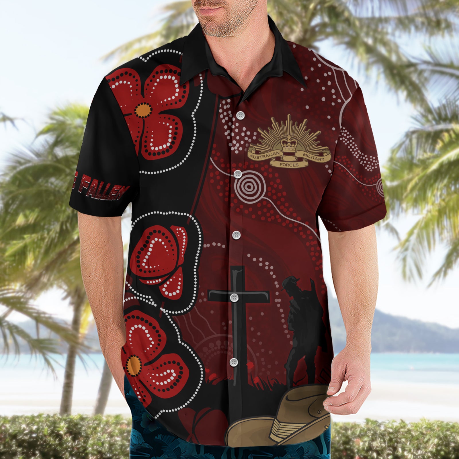 ANZAC Aboriginal Australia Hawaiian Shirt For the Fallen