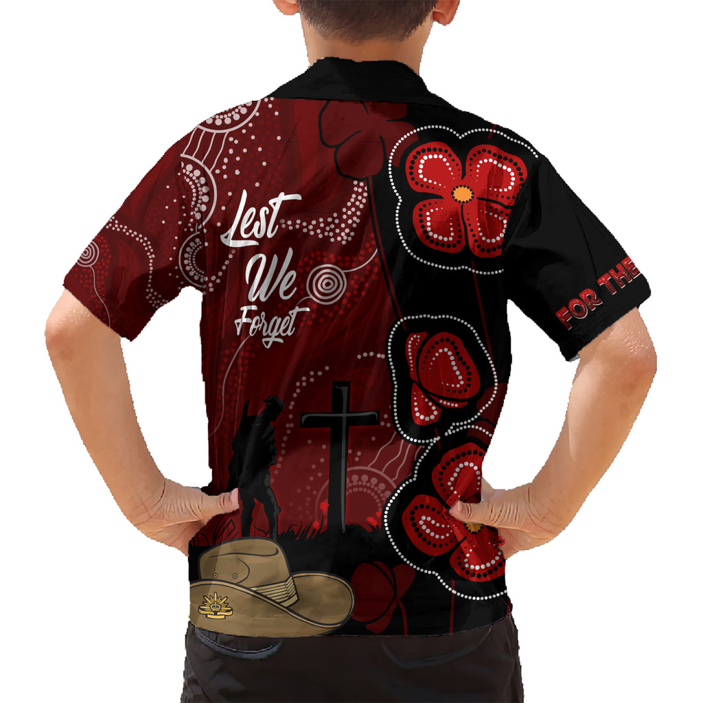 ANZAC Aboriginal Australia Kid Hawaiian Shirt For the Fallen