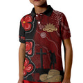 ANZAC Aboriginal Australia Kid Polo Shirt For the Fallen