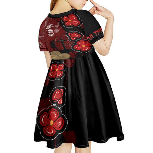 ANZAC Aboriginal Australia Kid Short Sleeve Dress For the Fallen