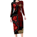 ANZAC Aboriginal Australia Long Sleeve Bodycon Dress For the Fallen