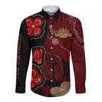 ANZAC Aboriginal Australia Long Sleeve Button Shirt For the Fallen