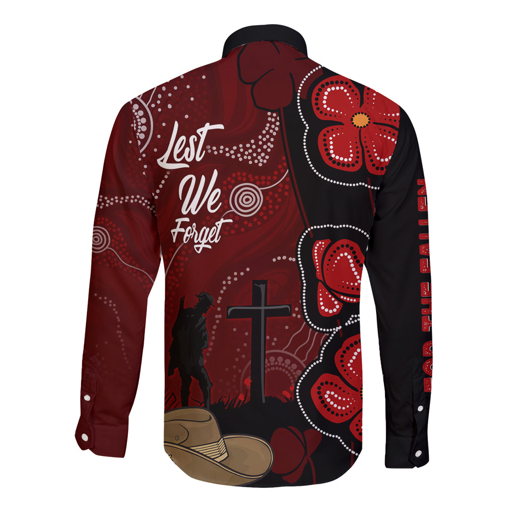 ANZAC Aboriginal Australia Long Sleeve Button Shirt For the Fallen
