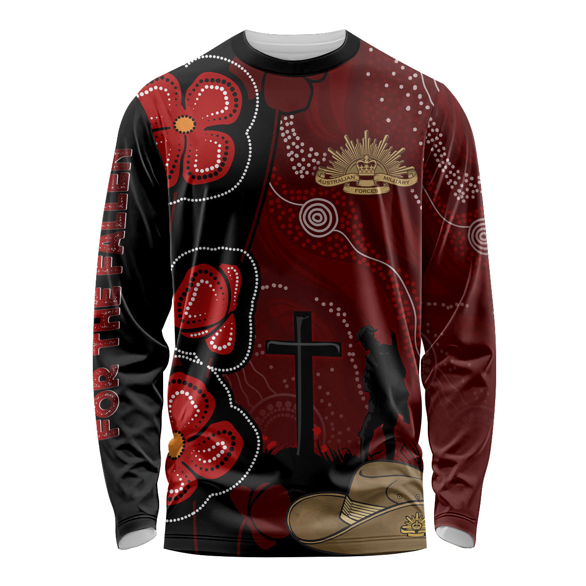 ANZAC Aboriginal Australia Long Sleeve Shirt For the Fallen