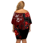 ANZAC Aboriginal Australia Off Shoulder Short Dress For the Fallen