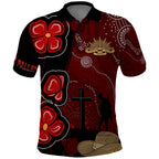 ANZAC Aboriginal Australia Polo Shirt For the Fallen