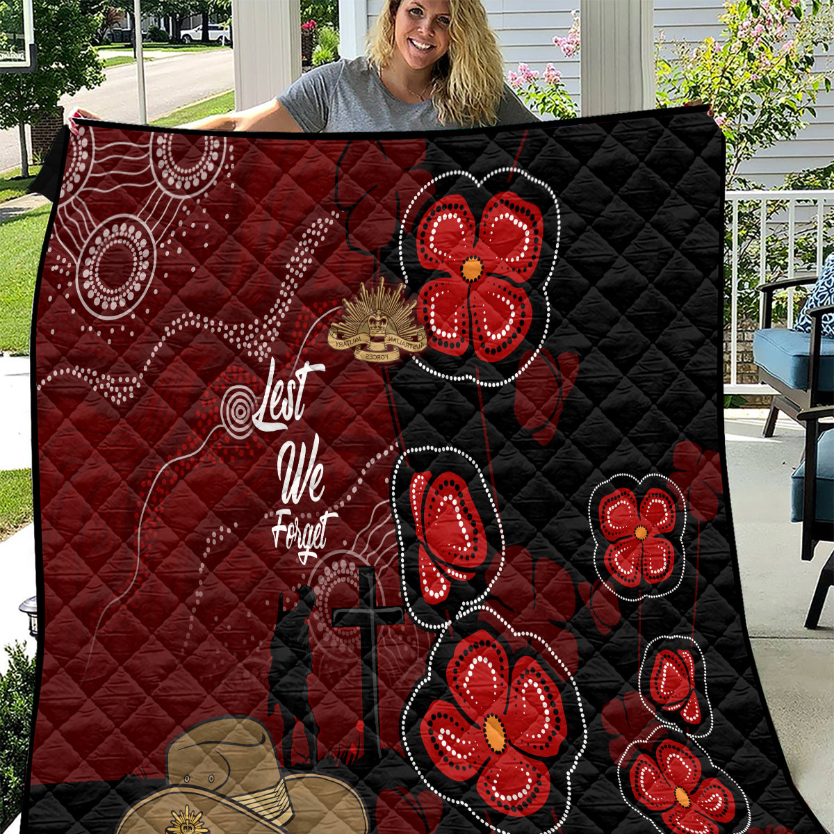 ANZAC Aboriginal Australia Quilt For the Fallen