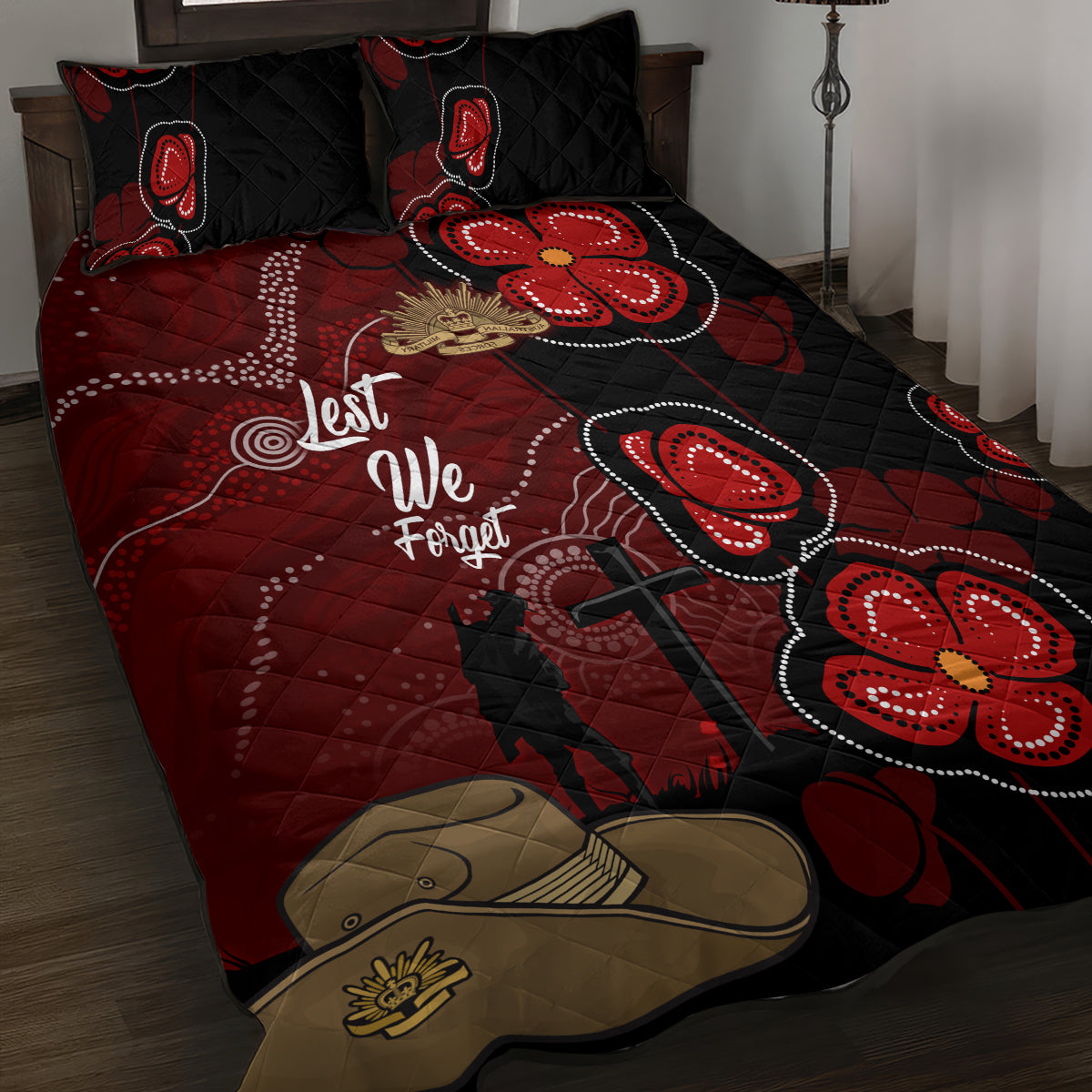 ANZAC Aboriginal Australia Quilt Bed Set For the Fallen