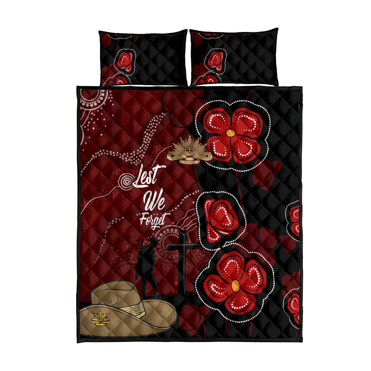 ANZAC Aboriginal Australia Quilt Bed Set For the Fallen