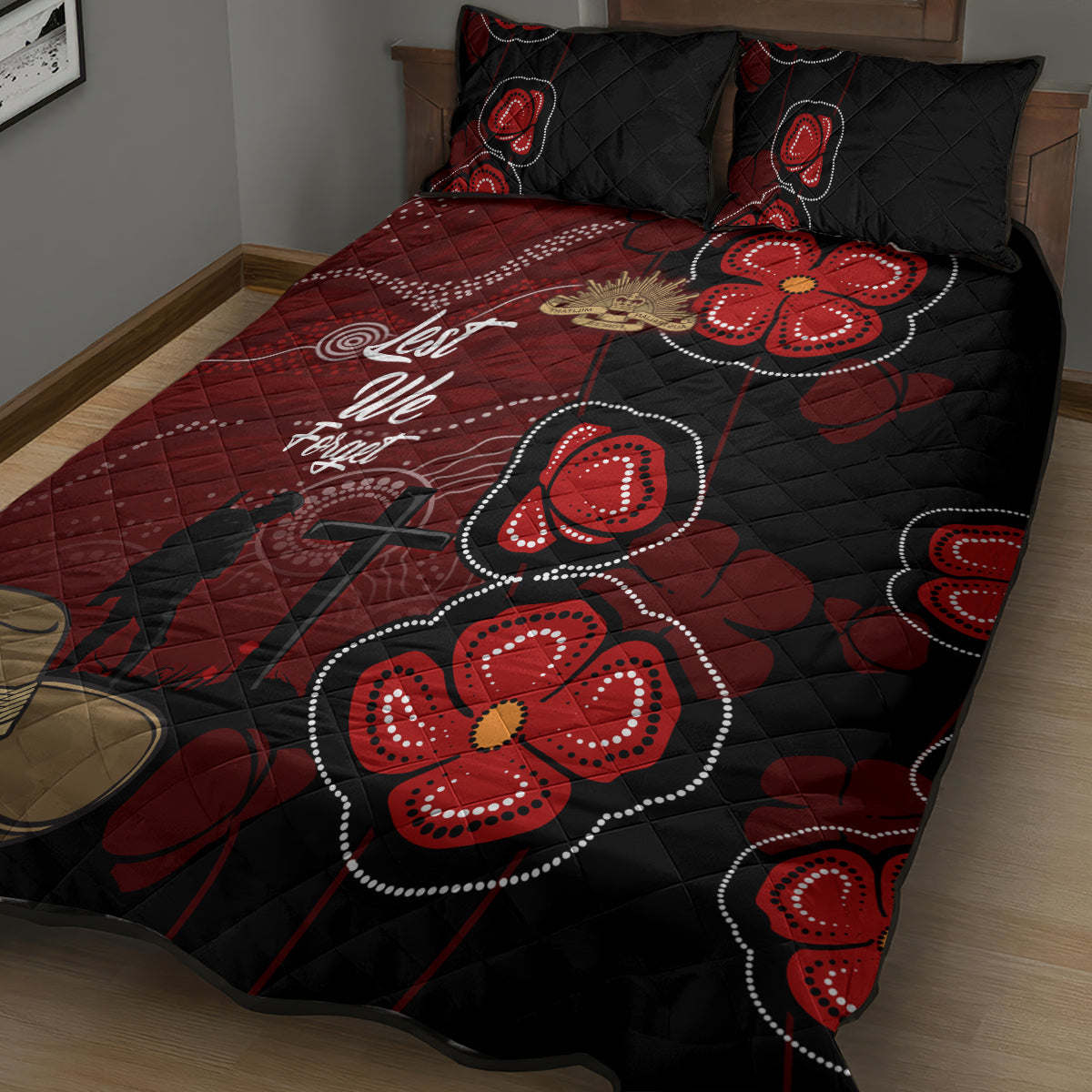ANZAC Aboriginal Australia Quilt Bed Set For the Fallen