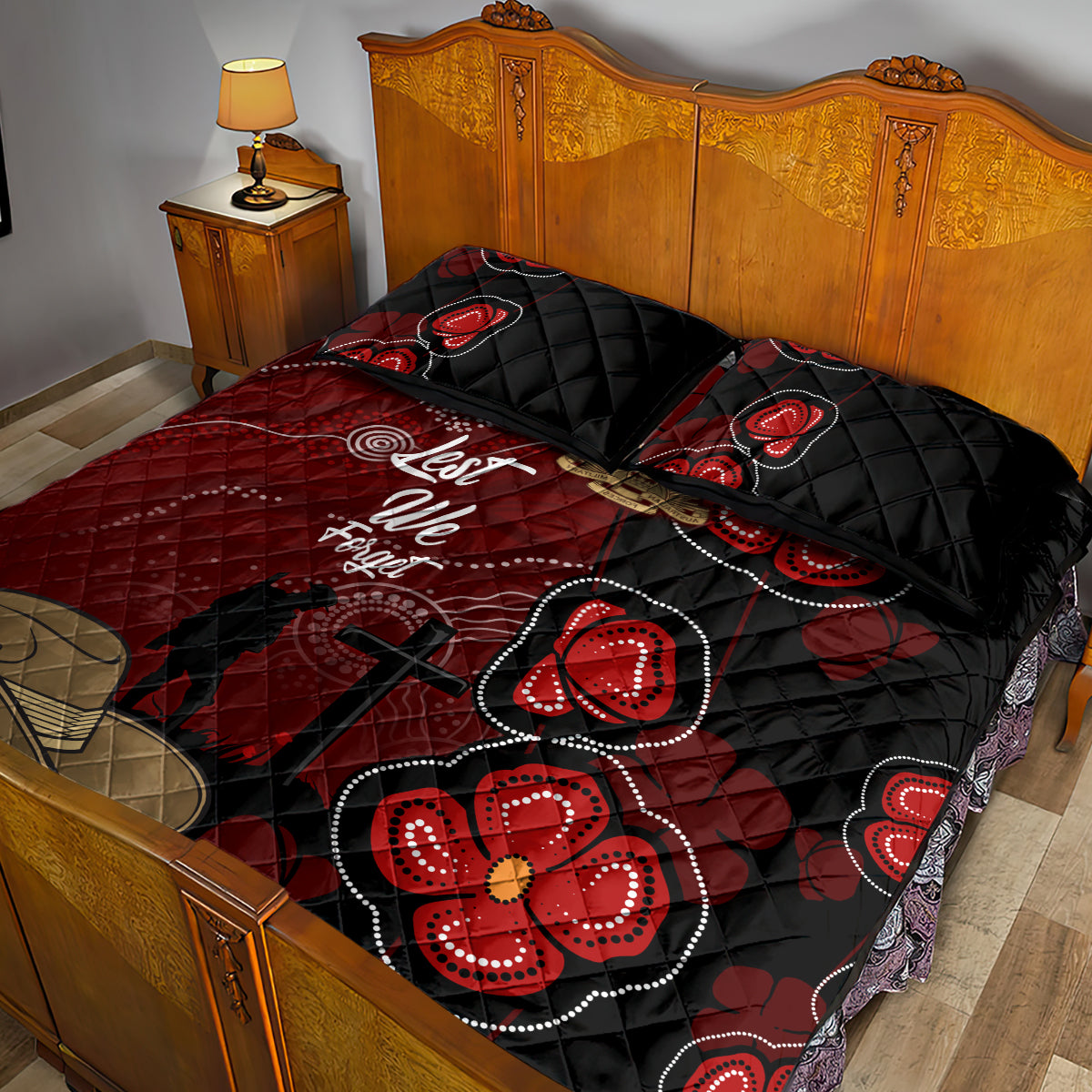 ANZAC Aboriginal Australia Quilt Bed Set For the Fallen