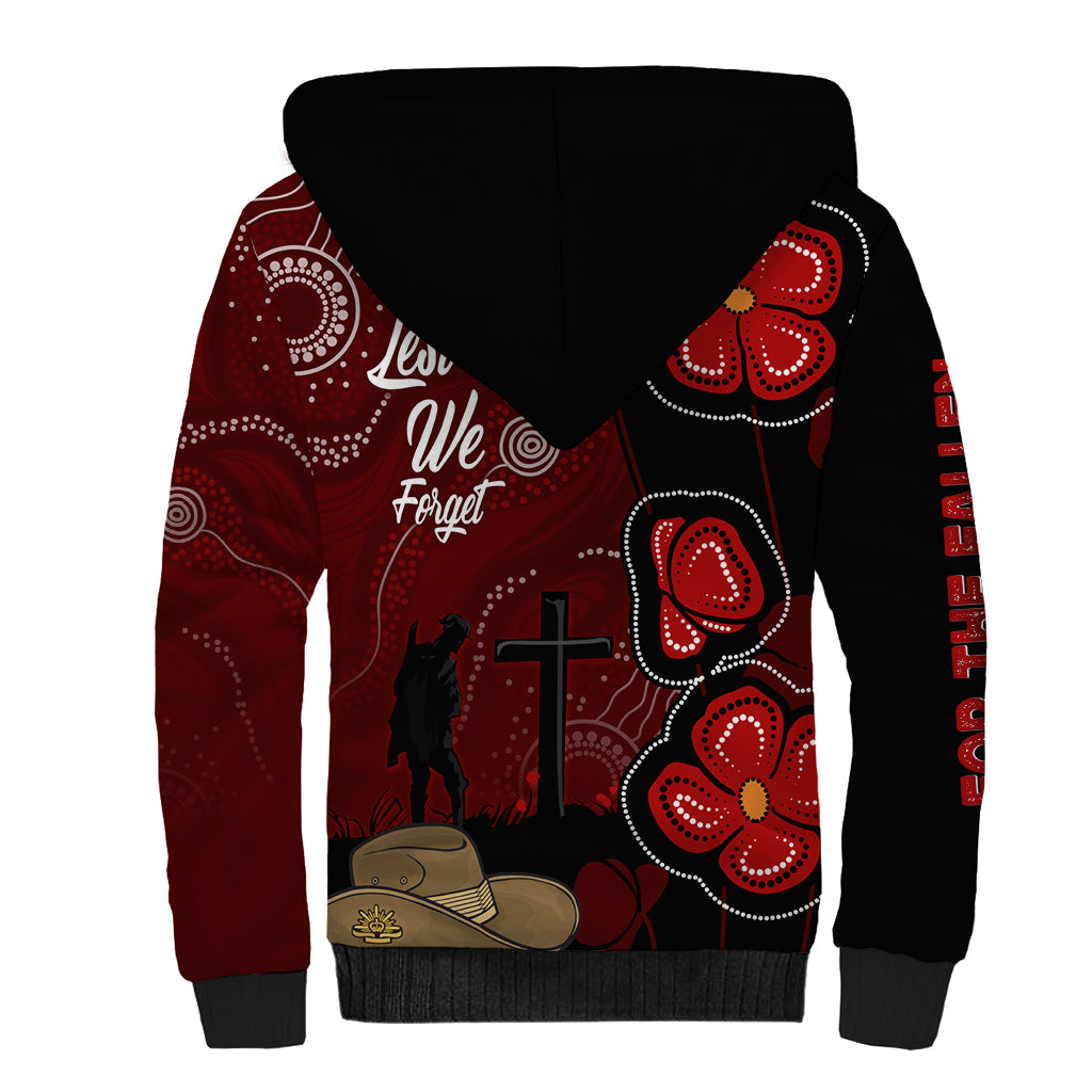 ANZAC Aboriginal Australia Sherpa Hoodie For the Fallen