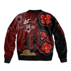 ANZAC Aboriginal Australia Sleeve Zip Bomber Jacket For the Fallen