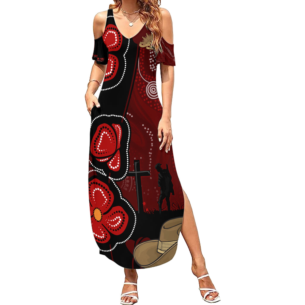 ANZAC Aboriginal Australia Summer Maxi Dress For the Fallen