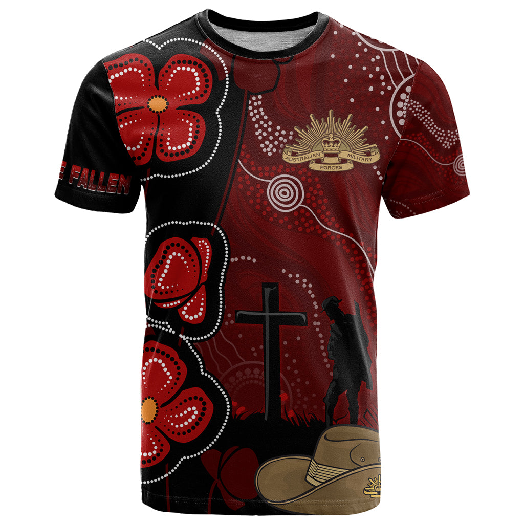 ANZAC Aboriginal Australia T Shirt For the Fallen