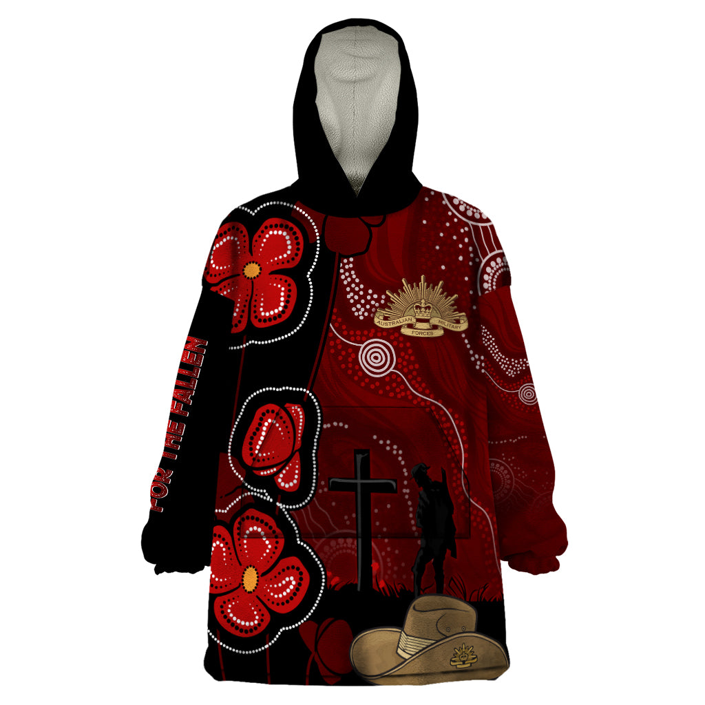 ANZAC Aboriginal Australia Wearable Blanket Hoodie For the Fallen