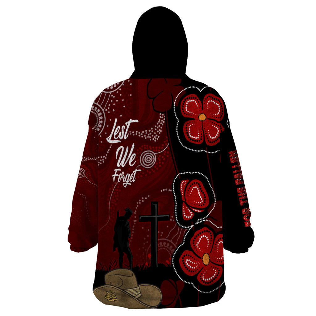 ANZAC Aboriginal Australia Wearable Blanket Hoodie For the Fallen