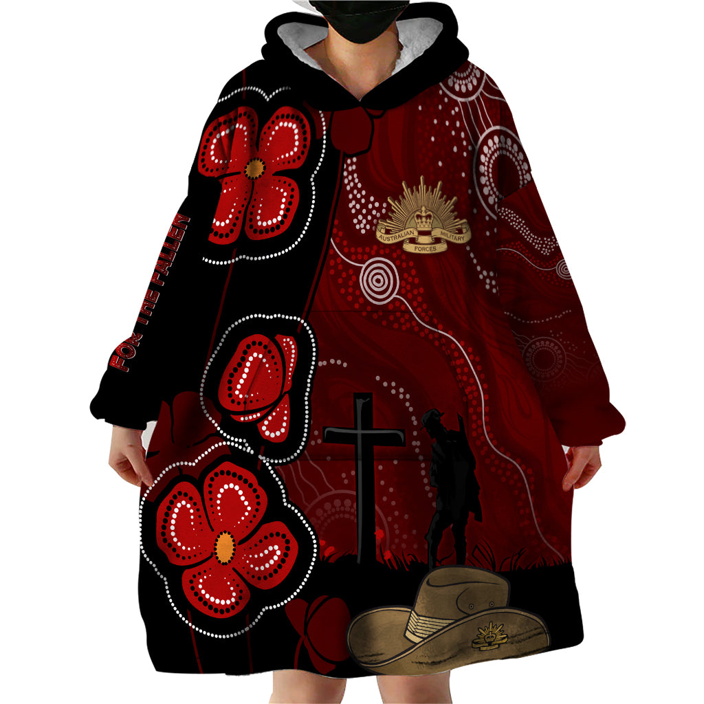 ANZAC Aboriginal Australia Wearable Blanket Hoodie For the Fallen