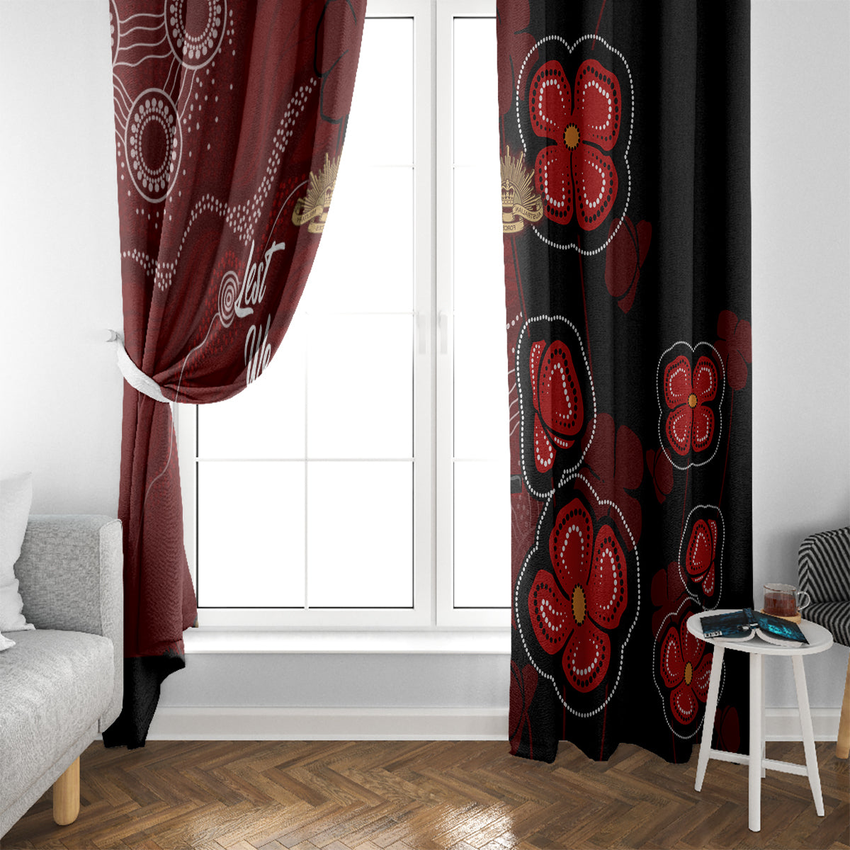 ANZAC Aboriginal Australia Window Curtain For the Fallen