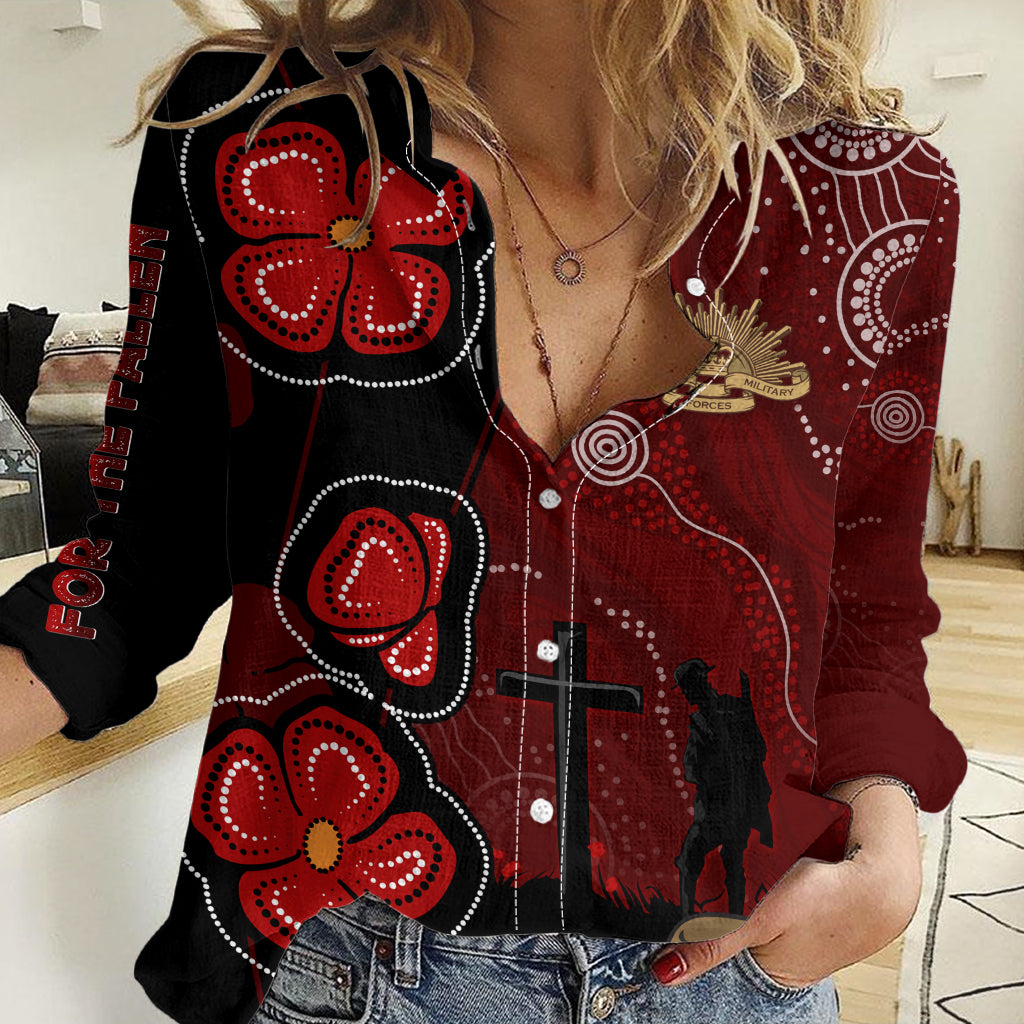 ANZAC Aboriginal Australia Women Casual Shirt For the Fallen