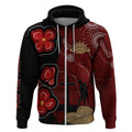 ANZAC Aboriginal Australia Zip Hoodie For the Fallen