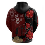 ANZAC Aboriginal Australia Zip Hoodie For the Fallen