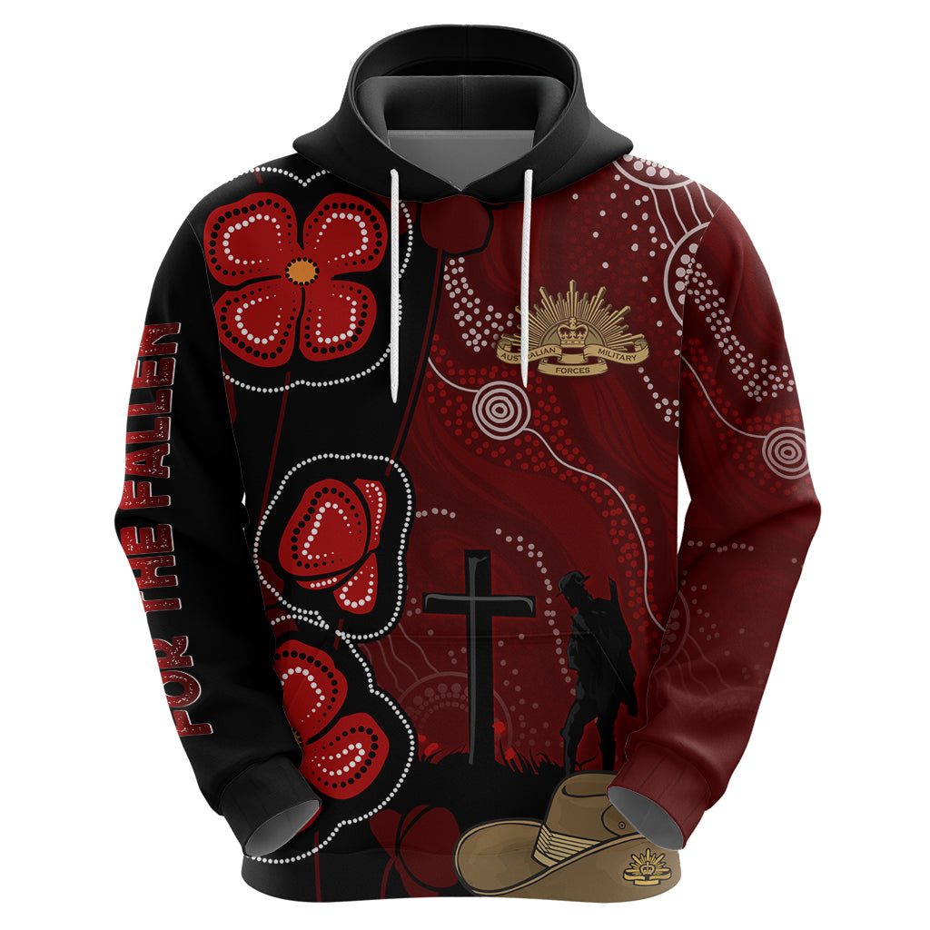 ANZAC Aboriginal Australia Zip Hoodie For the Fallen