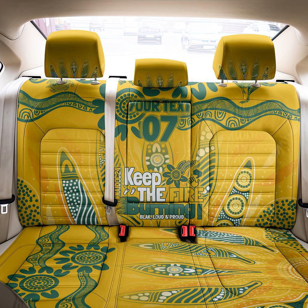 Custom Socceroos NAIDOC Week 2024 Back Car Seat Cover Indigenous Burning Fire National Colors