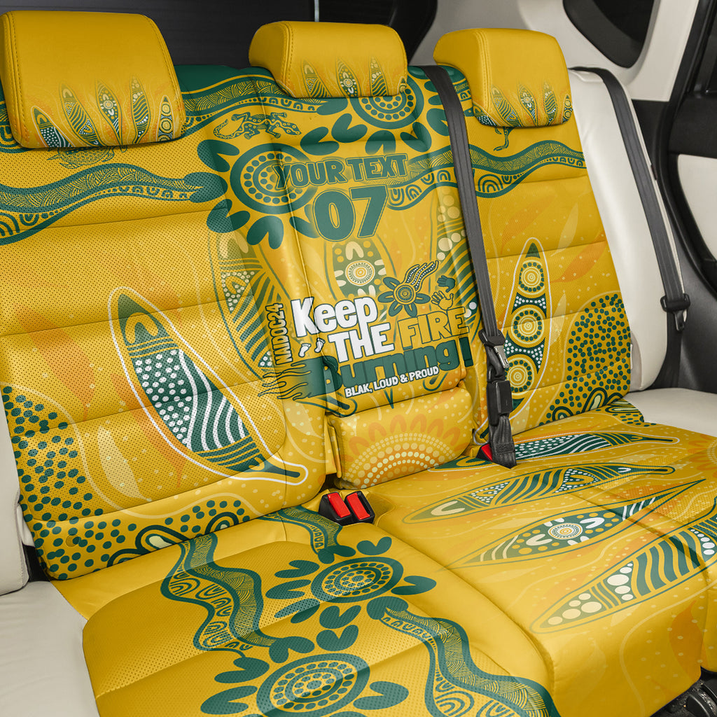 Custom Socceroos NAIDOC Week 2024 Back Car Seat Cover Indigenous Burning Fire National Colors