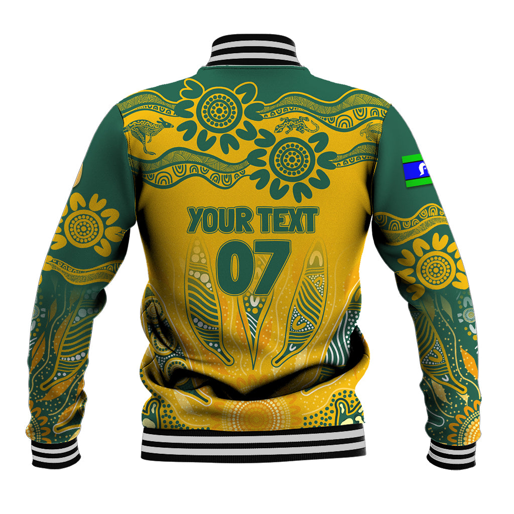 Custom Socceroos NAIDOC Week 2024 Baseball Jacket Indigenous Burning Fire National Colors