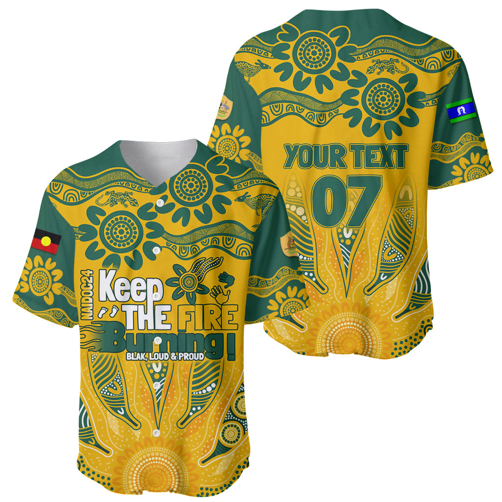 Custom Socceroos NAIDOC Week 2024 Baseball Jersey Indigenous Burning Fire National Colors