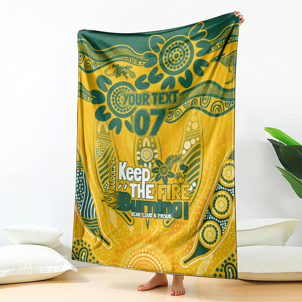 Custom Socceroos NAIDOC Week 2024 Blanket Indigenous Burning Fire National Colors