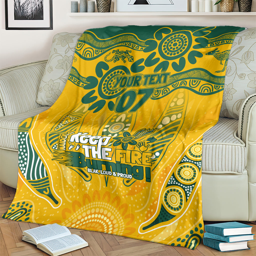 Custom Socceroos NAIDOC Week 2024 Blanket Indigenous Burning Fire National Colors