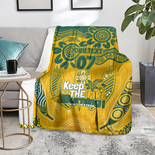 Custom Socceroos NAIDOC Week 2024 Blanket Indigenous Burning Fire National Colors