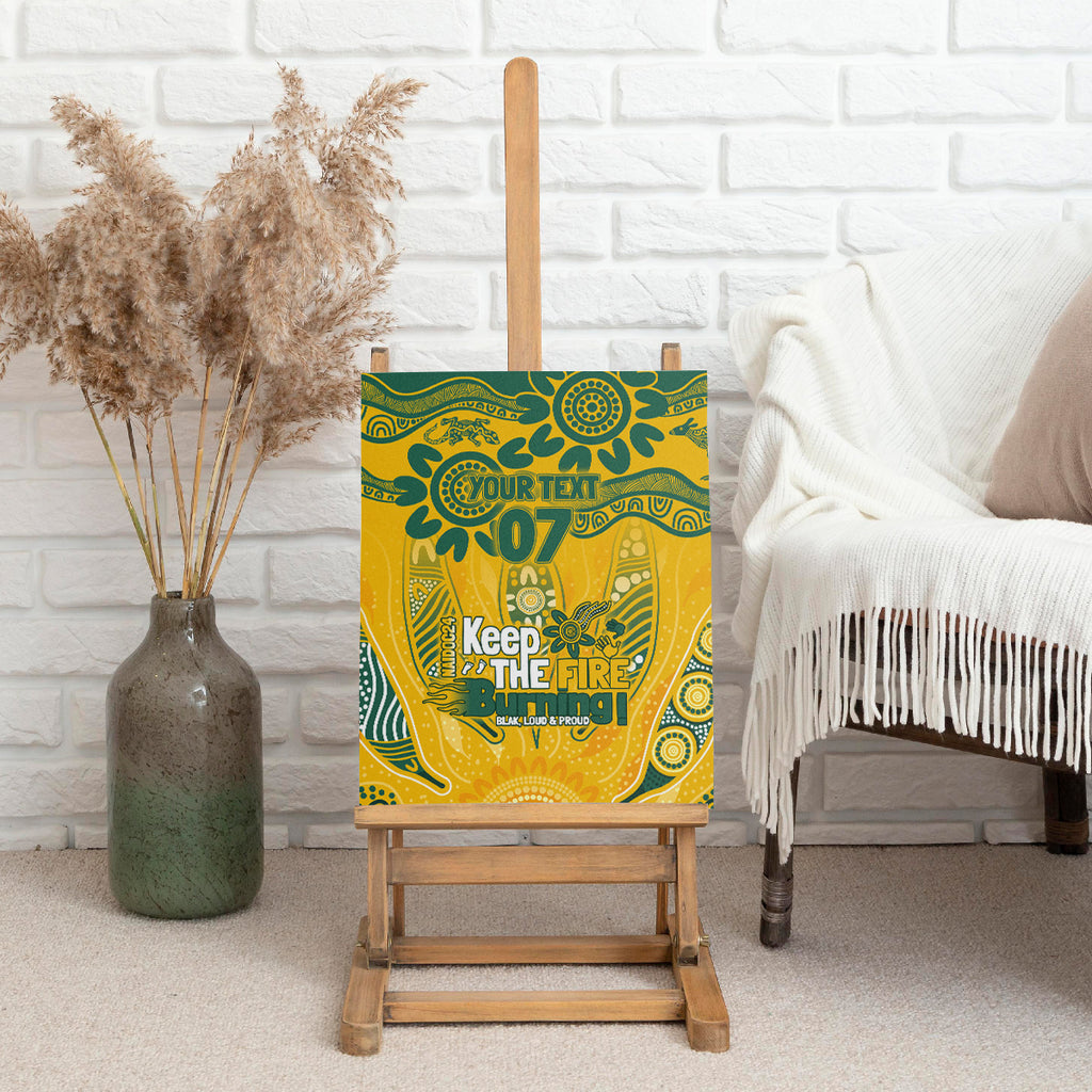 Custom Socceroos NAIDOC Week 2024 Canvas Wall Art Indigenous Burning Fire National Colors