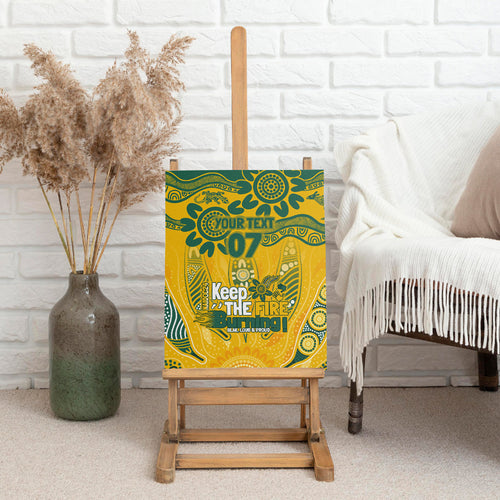 Custom Socceroos NAIDOC Week 2024 Canvas Wall Art Indigenous Burning Fire National Colors