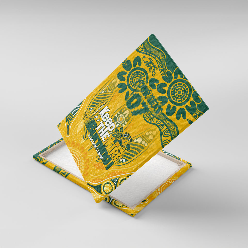 Custom Socceroos NAIDOC Week 2024 Canvas Wall Art Indigenous Burning Fire National Colors
