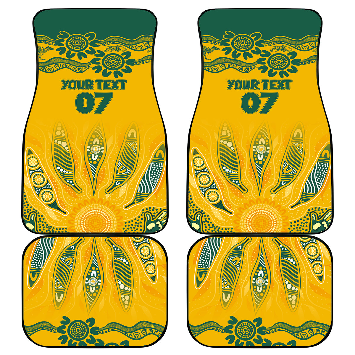 Custom Socceroos NAIDOC Week 2024 Car Mats Indigenous Burning Fire National Colors